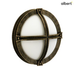 Outdoor Wall and Ceiling luminaire Type No. 6230, round,  28cm, IP44, E27 QA55 max. 57W, cast alu, acrylic, brown brass