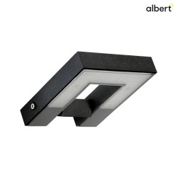 LED Outdoor Wall luminaire Type No. 0219, IP54, 16W 3000K 1600lm, swiveling 120, cast alu / satin glass, black matt