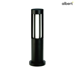 Outdoor Sockelleuchte Typ Nr. 0507, IP44, Hhe 50cm, E27 max. 20W (LED), Alu-Guss / Opalglas, Schwarz matt