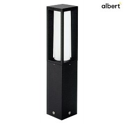 Sockelleuchte Typ Nr. 0508, IP44, Hhe 50cm, E27 max. 20W (LED), Alu-Guss / Opalglas, Schwarz matt