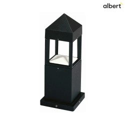 Outdoor Sockelleuchte Typ Nr. 0523, IP44, Höhe 37cm, R7s QT-DE max. 80W, Alu-Guss / Opalglas, Schwarz matt