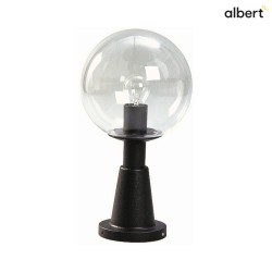 Pedestal luminaire Type No. 0538, with glass ball  25cm, E27, black matt / crystal glass