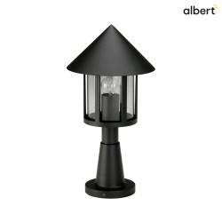 Pedestal luminaire Country style Conical roof modern Type No. 0539, 48cm, IP44, E27 QA55 max. 57W, cast alu clear, black matt