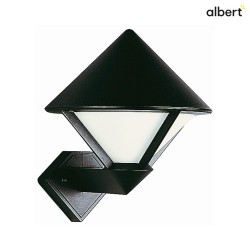 Auenwandleuchte Typ Nr. 0616, IP44, IP44, E27 QA55 max. 57W, Alu-Guss / Opalglas, Schwarz matt