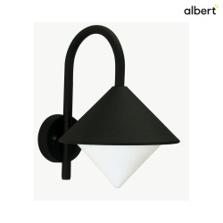 Outdoor Wall luminaire Type No. 0645 with bow arm, IP44, E27 QA55 max. 57W, cast alu / opal glass, black matt