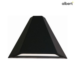Auenwandleuchte Typ Nr. 0673, Trapezform, IP44, E27 QA55 max. 57W, Alu-Guss / Glaseinsatz satiniert, Schwarz matt