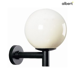 Auenwandleuchte Typ Nr. 0800 mit weier Kugel  35cm, IP44, E27 A60 max. 100W, Alu-Guss / Kunststoff, Schwarz matt