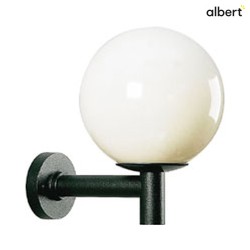 Auenwandleuchte Typ Nr. 0801 mit weier Kugel  50cm, IP44, E27 A65 max. 150W, Alu-Guss / Kunststoff, Schwarz matt