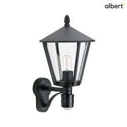 Outdoor Wall luminaire Country style modern Type No. 1814 with motion sensor (Type No. 1815), E27, cast alu clear, black matt