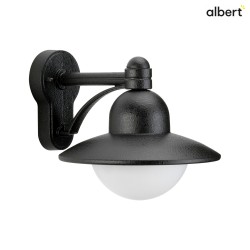 Outdoor Wall luminaire Country style Hat shape round Type No. 1850, IP44, E27 QA55 max. 57W, cast alu / glass, black matt