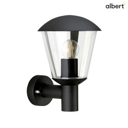 Outdoor Wall luminaire Type No. 1854, IP54 IK08, E27 QA55 max. 57W, aluminum / plastic clear, impact resistant, black matt