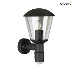 Outdoor Wall luminaire Type No. 1854, with motion sensor (Type No. 1855), IP54 IK08, E27 QA55  57W, aluminum, black matt