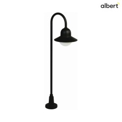 Wegeleuchte Typ Nr. 2005, Hhe 120cm, IP44, E27 QA55 max. 75W, Alu-Guss / Opalglas, schwarz