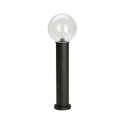 Bollard light Type No. 2012, with glass ball  25cm, E27, black matt / crystal glass