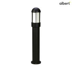 Pollerleuchte Typ Nr. 2015, IP44, Hhe 83.5cm, E27 QA55 max. 57W, Alu-Guss / Opalglas, Schwarz matt