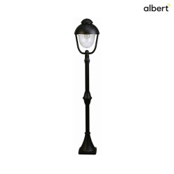 Path light Country style double dome 2 Type No. 2029, height 135cm, IP44, E27 QA55, cast alu / bubble glass clear, black matt