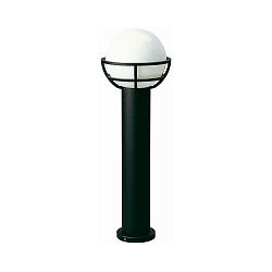 Bollard light Type No. 2030, with ball shade  23cm, IP44, height 80cm, E27 QA55 max. 57W, cast alu / opal glass, black matt