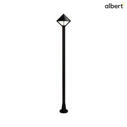 Mast light 1 flame Type No. 2032, height 180cm, IP44, E27 QA55 max. 57W, cast alu / opal glass, black