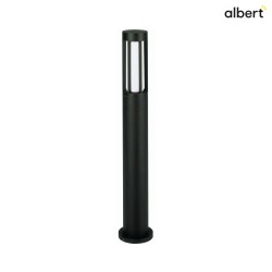 Pollerleuchte Typ Nr. 2043, IP44, Hhe 90cm, E27 max. 20W (LED), Alu-Guss / Opalglas, Schwarz matt
