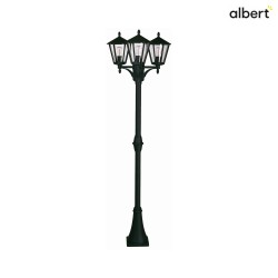 Mast light Country style modern 3 flames Type No. 2046, IP44, 207cm, 3x E27 QA55 max. 57W, cast alu / clear, black matt