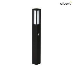 Bollard light Type No. 2066 with motion sensor 90, IP44, height 90cm, E27 max. 20W (LED), cast alu / opal glass, black matt