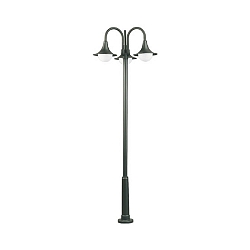 Mast light 3 flames Type No. 2073, height 220, 3x E27 QA55 max. 57W, cast alu / opal glass, black