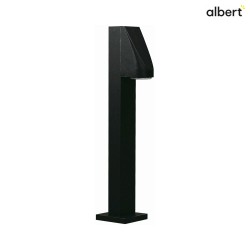 LED Pollerleuchte Typ Nr. 2078, IP43, Hhe 76.5cm, 230V, 4.5W 3000K 330lm, Alu-Guss / Blasenglas klar, Schwarz matt