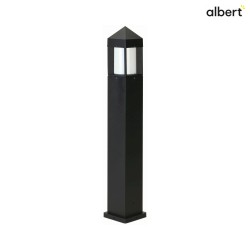 Pollerleuchte Typ Nr. 2241, IP44, Hhe 90cm, E27 QA55 max. 57W, Alu-Guss / Opalglas-Zylinder, Schwarz matt