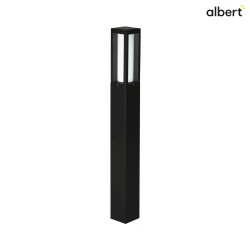 Pollerleuchte Typ Nr. 2266, IP44, Hhe 90cm, E27 max. 20W (LED), Alu-Guss / Opalglas, Schwarz matt