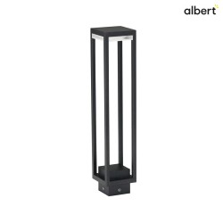 LED Bollard light Type No. 2280, IP54, square, height 70cm, with flat light body, 8W 3000K 810lm, cast alu, dimmable, black