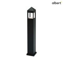 LED Pollerleuchte Typ Nr. 2299, IP44, Hhe 90cm, 12W 3000K 1200lm, Direkt / Indirekt, dimmbar, Alu-Guss / klar, Schwarz matt