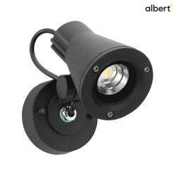 LED Auenwand-Strahler Typ Nr. 2353, IP54, 8W 3000K 800lm 30, verstellbar, dimmbar, mit Steckerkabel, Schwarz matt