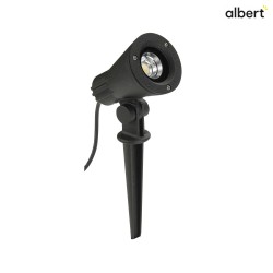 LED Spie-Strahler Typ Nr. 2354, IP54, 8W 3000K 800lm 30, verstellbar, dimmbar, mit Steckerkabel, Schwarz matt