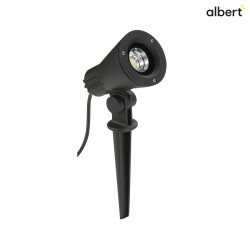 LED Spiestrahler Typ Nr. 2354, IP54, 230V AC/DC, 8W 3000K 800lm 30, dreh- und schwenkbar, inkl. Steckerkabel, Schwarz matt