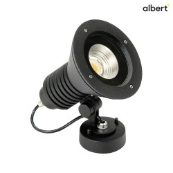 LED Auenwand-Strahler Typ Nr. 2381, IP54, 29W 3000K 4480lm 30, dreh- und schwenkbar, dimmbar, Alu-Guss / Glas, Schwarz matt