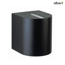 LED Auenwand-Strahler Typ Nr. 2401, Up/Down, eng/breit, Rund, IP44, 230V, 2x 6.7W 3000K 600lm, Linse + Glas, Schwarz