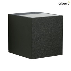 LED Auenwand-Strahler Typ Nr. 2417, Up/Down, breit/breit, Eckig, IP44, 230V, 13.4W 3000K 1200lm, Glas, Schwarz