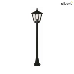 Path light Country style modern Type No. 4129, IP44, 135.5cm, E27 QA55 max. 57W, cast alu / acrylic glass clear, black matt