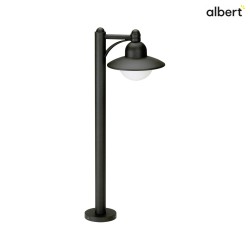 Path light Country style Hat shape round Type No. 4150, IP44, 90cm, E27 QA55 max. 57W, cast alu / opal glass, black matt