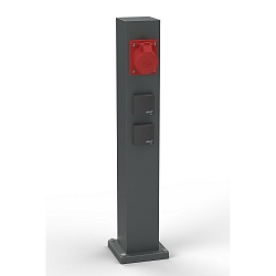 Colonne de prises TYPE NO 4407A 3 fois, pr�t � l'emploi, sans fonction de commutation, noir