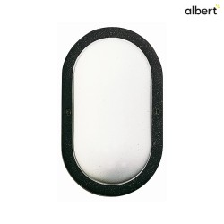 Outdoor Wand- und Deckenleuchte Typ Nr. 6037, oval, IP44, E27 QA55 max. 57W, Alu-Guss / Opalglas, Schwarz matt
