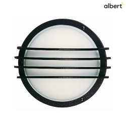 Outdoor Wand- und Deckenleuchte Typ Nr. 6047, IP44,  25.5cm, E27 QA55 max. 57W, Schwarz matt / Opalglas