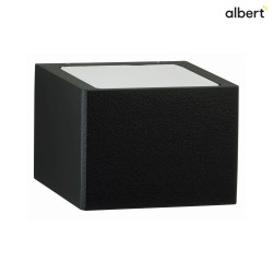 Auenwandleuchte Typ Nr. 6167, 2-seitig, eckig, IP44, Breite 15cm, G9 QT14 max. 60W, Alu-Guss / Opalglas, Schwarz matt