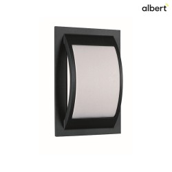 Outdoor Wall and Ceiling luminaire Type No. 6199, IP44, 20 x 30cm, E27 QA55 max. 57W, cast alu / opal glass, black matt
