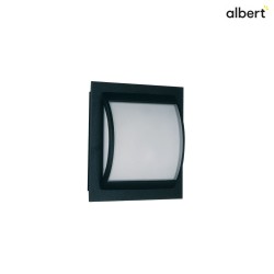 Outdoor Wall and Ceiling luminaire Type No. 6202, IP44, 26.5 x 30cm, E27 QA55 max. 57W, cast alu / opal glass, black matt