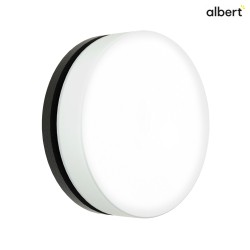 Outdoor LED Wall and Ceiling luminaire Type No. 6308, IP65,  25cm, 24W 3000K 2400lm, black / glass opal