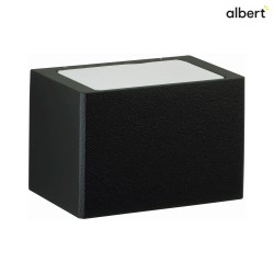 LED Auenwandleuchte Typ Nr. 6367, 2-seitig, eckig, IP44, Breite 15cm, 2x 5.8W 3000K 430lm, Alu-Guss / Opalglas, Schwarz