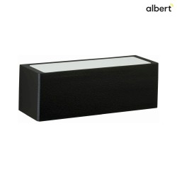 LED Auenwandleuchte Typ Nr. 6368, 2-seitig, eckig, IP44, 30cm, 2x 7.8W 3000K 580lm, Alu-Guss / Opaglas, Silber matt