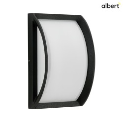 Outdoor LED Wand- und Deckenleuchte Typ Nr. 6389, gewlbt, 18.5 x 28.5cm, IP44, 10W 3000K 900lm, Alu-Guss, dimmbar, Schwarz