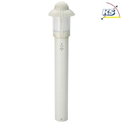 Bollard light Country style Night watchman Type No. 2025 with motion sensor, IP44, 90cm, E27, cast alu / opal, white-gold